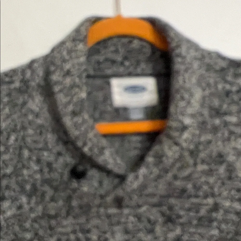 Old Navy Size M Black and White Tweed Long Sleeve Knit Shawl Collar Sweater